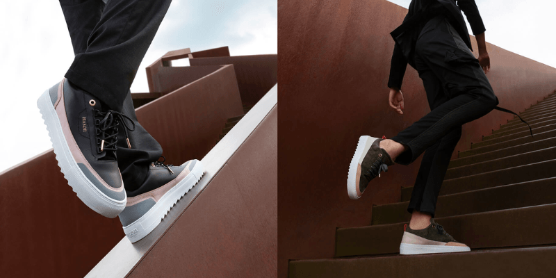 different mason garments sneakers on feet