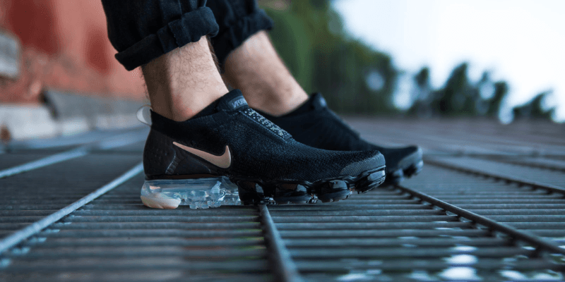 Nike Air VaporMax black on men's feet
