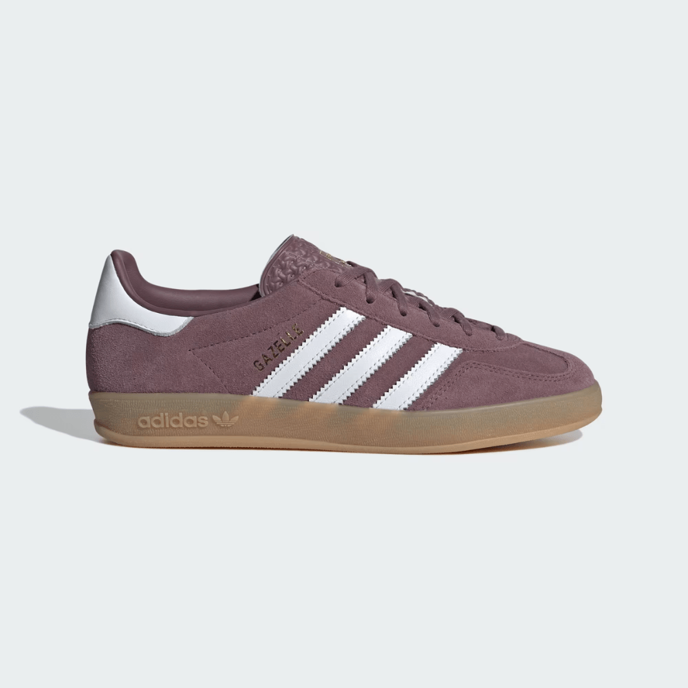 brown and white adidas gazelle