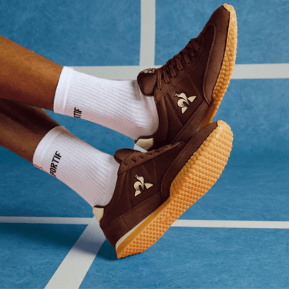 mens le coq sportif sneakers brown
