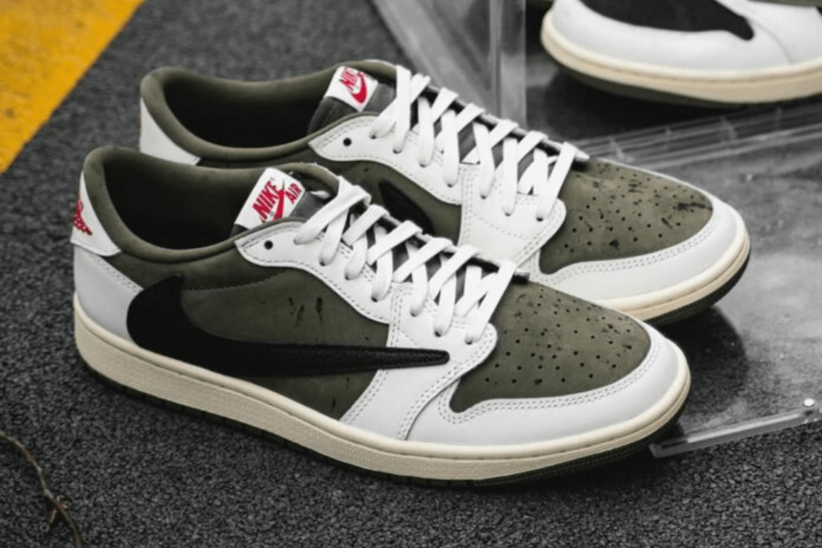 Eerste beelden Travis Scott x Air Jordan 1 Low OG 'Medium Olive'