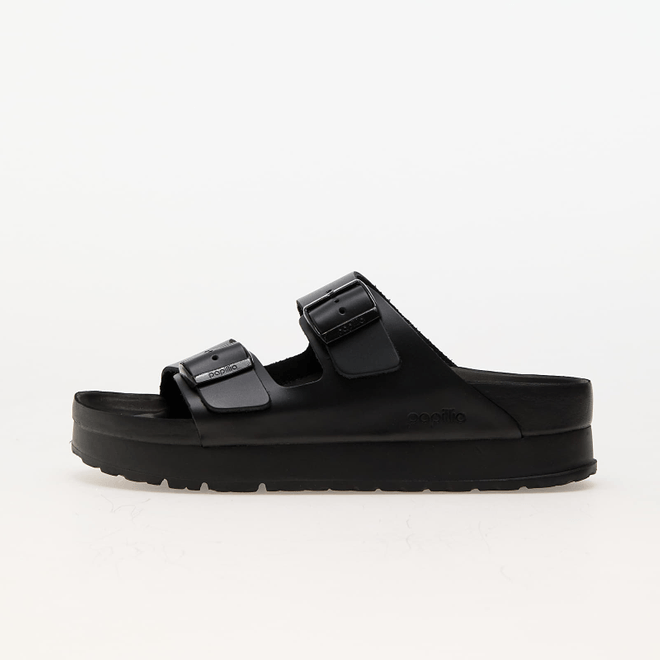 Birkenstock Arizona PAP Flex Platform Natural Leather Black 1026918