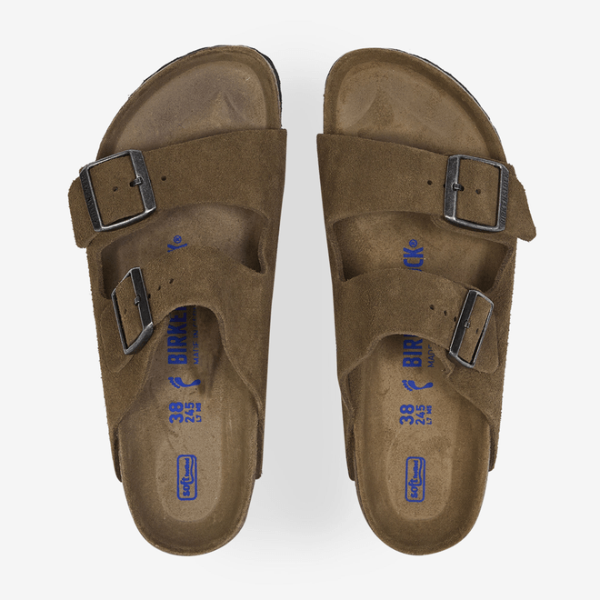 BIRKENSTOCK Arizona Soft Footbed Suede Leather Slide 1030865