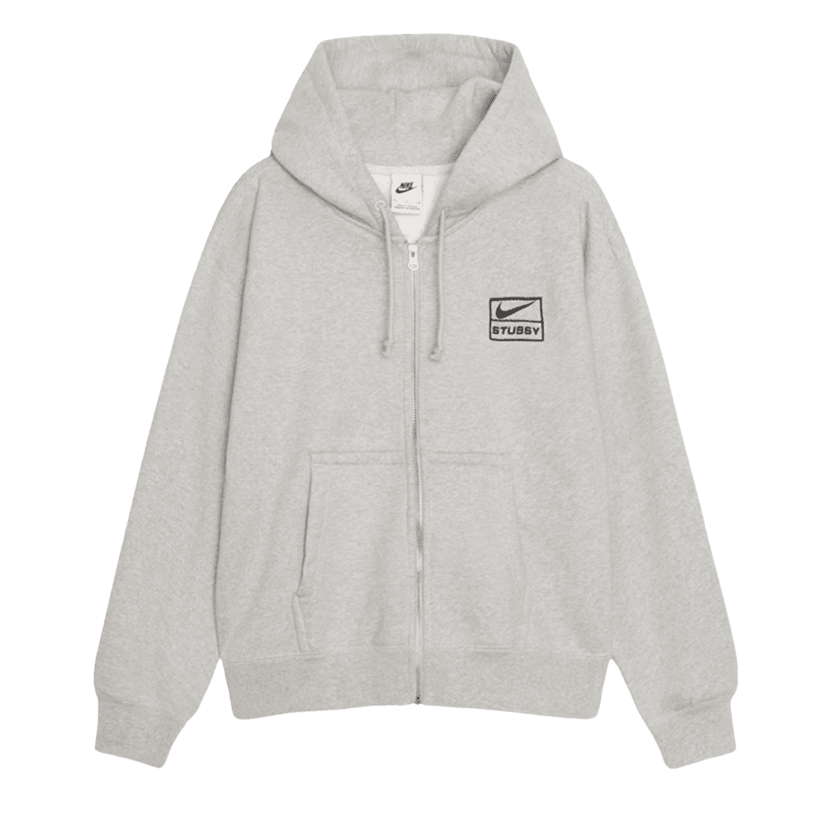 Stüssy x Nike Fleece Zip Hoodie 'Grey Heather'