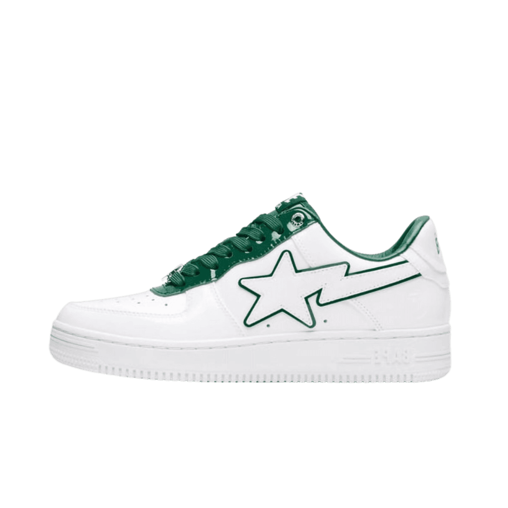 A Bathing Ape Bape Sta Patent Leather White Green